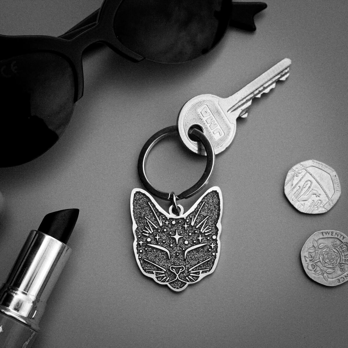 COSMIC CAT KEYRING - PACK OF 5 - Extreme Largeness Wholesale