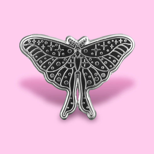 COSMIC MOTH ENAMEL PIN - PACK OF 5 - Extreme Largeness Wholesale