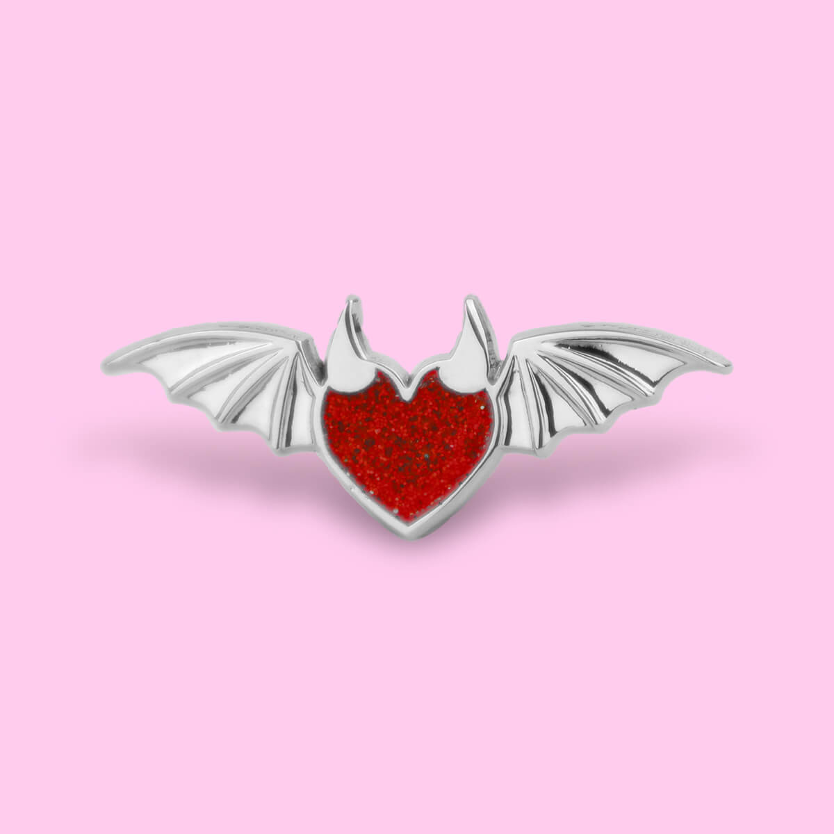 DEVIL HEART WITH WINGS ENAMEL PIN - PACK OF 5 - Extreme Largeness Wholesale