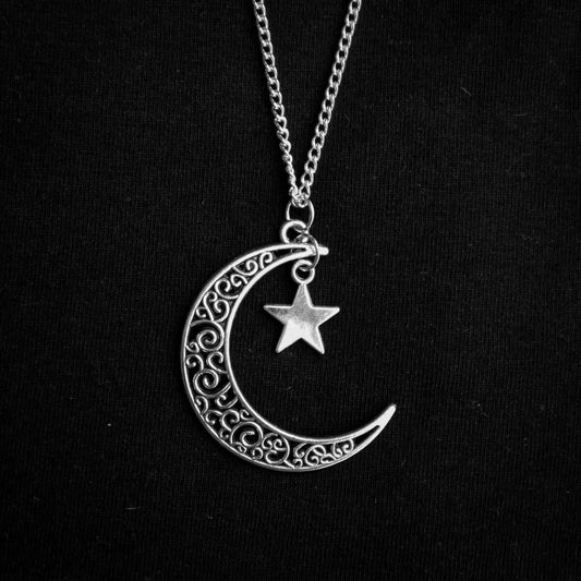 FILIGREE MOON & STAR NECKLACE - PACK OF 5 - Extreme Largeness Wholesale