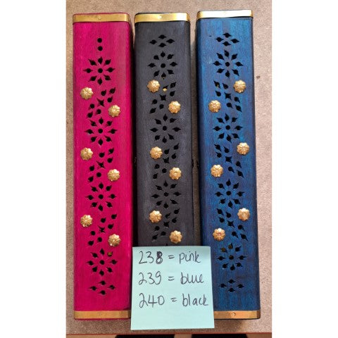 LIFE237 12X18CM WOOD BOX CARVED HAMSA