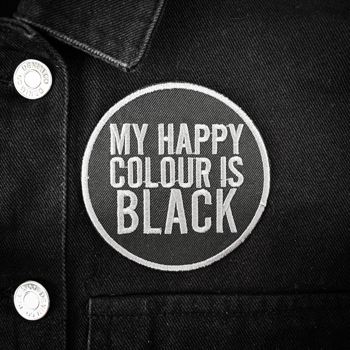 MY HAPPY COLOUR IS BLACK PATCH - PACK OF 6 - Extreme Largeness Wholesale