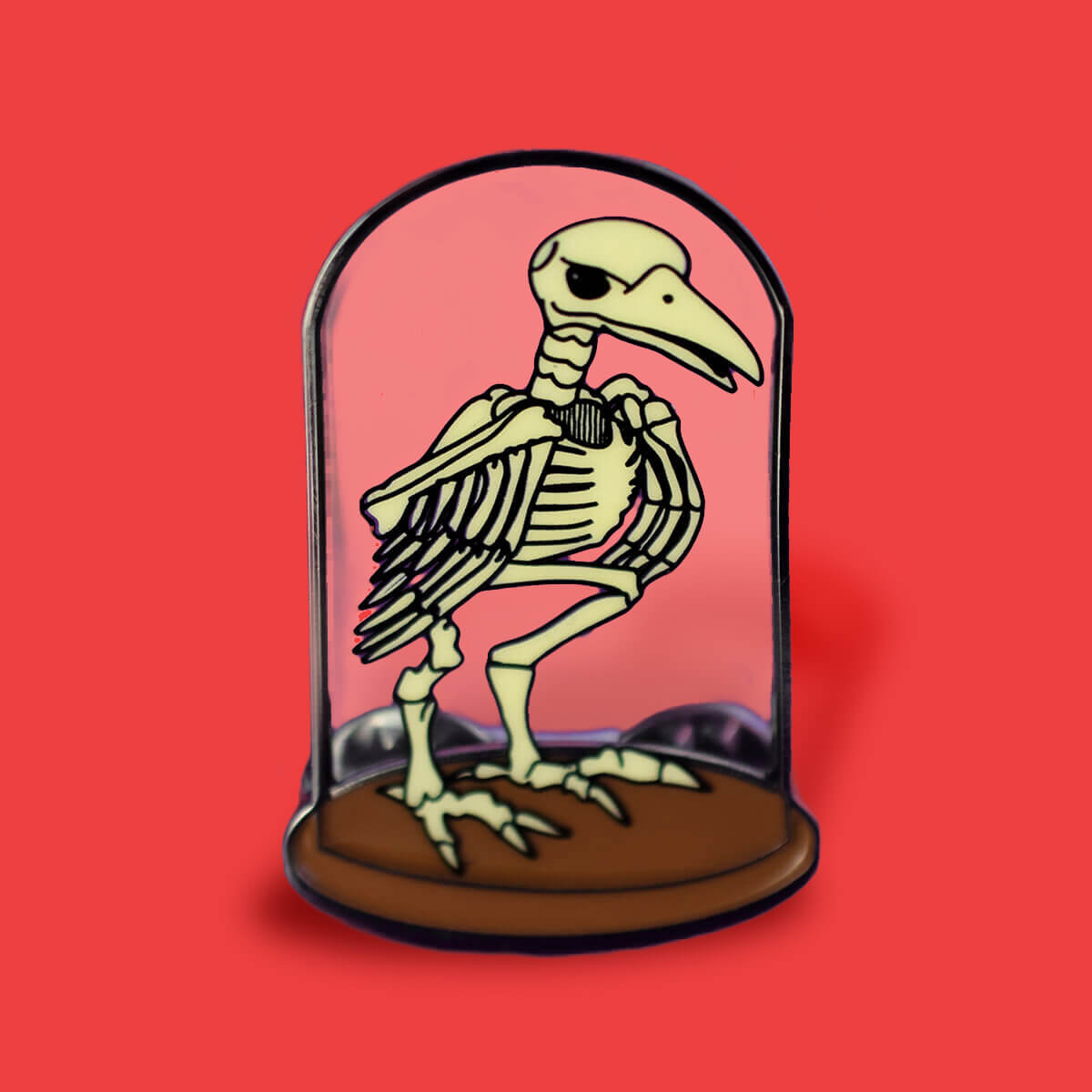CROW SKELETON ENAMEL PIN - PACK OF 5 - Extreme Largeness Wholesale