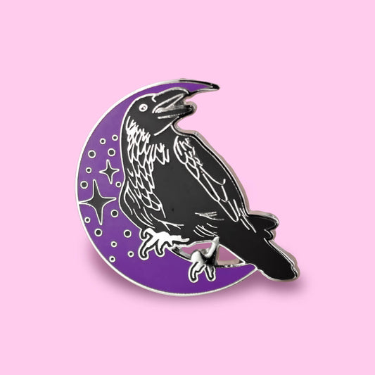 PURPLE RAVEN ENAMEL PIN - PACK OF 5 - Extreme Largeness Wholesale