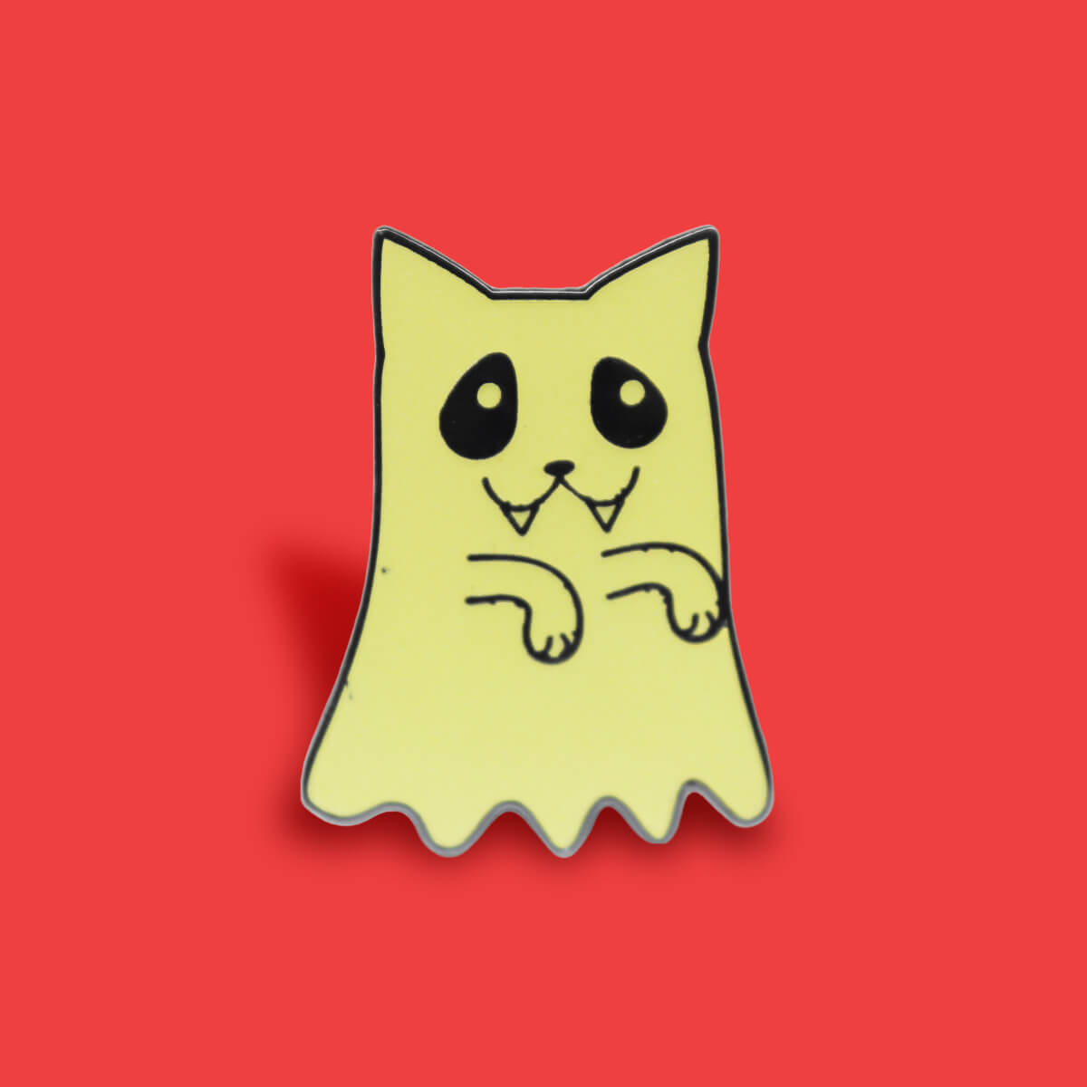 CAT GHOST ENAMEL PIN - PACK OF 5 - Extreme Largeness Wholesale