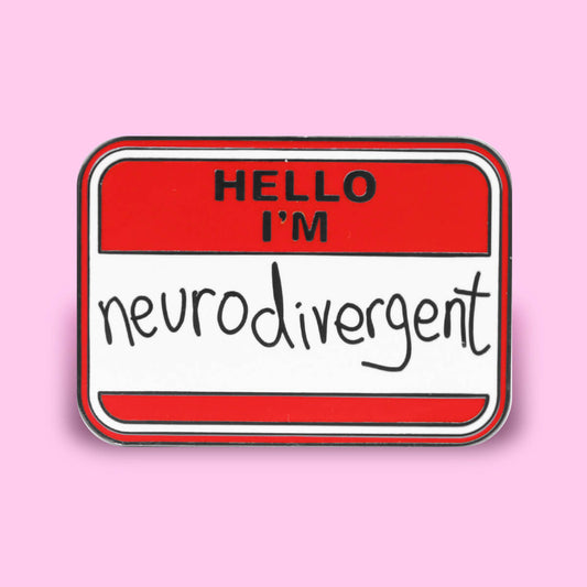HELLO I'M NEURODIVERGENT ENAMEL PIN - PACK OF 5 - Extreme Largeness Wholesale