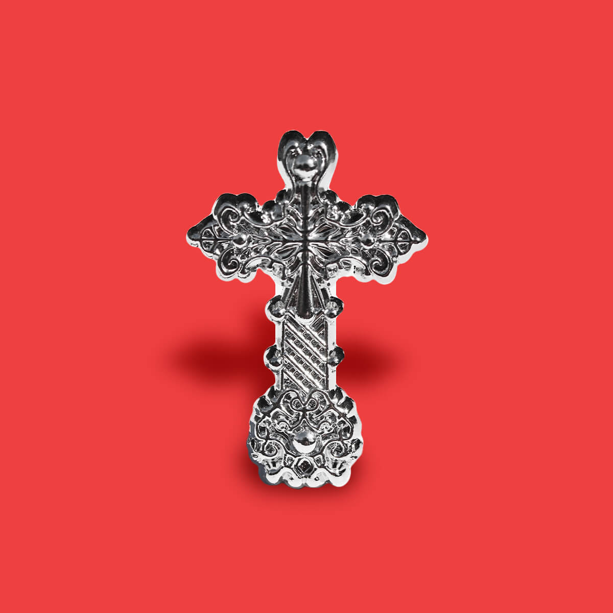 ORNATE GOTHIC CROSS ENAMEL PIN - PACK OF 5 - Extreme Largeness Wholesale