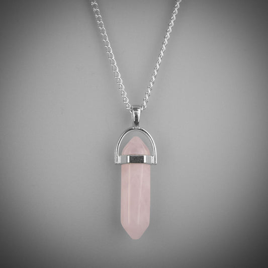ROSE QUARTZ WAND NECKLACE - PACK OF 5 - Extreme Largeness Wholesale
