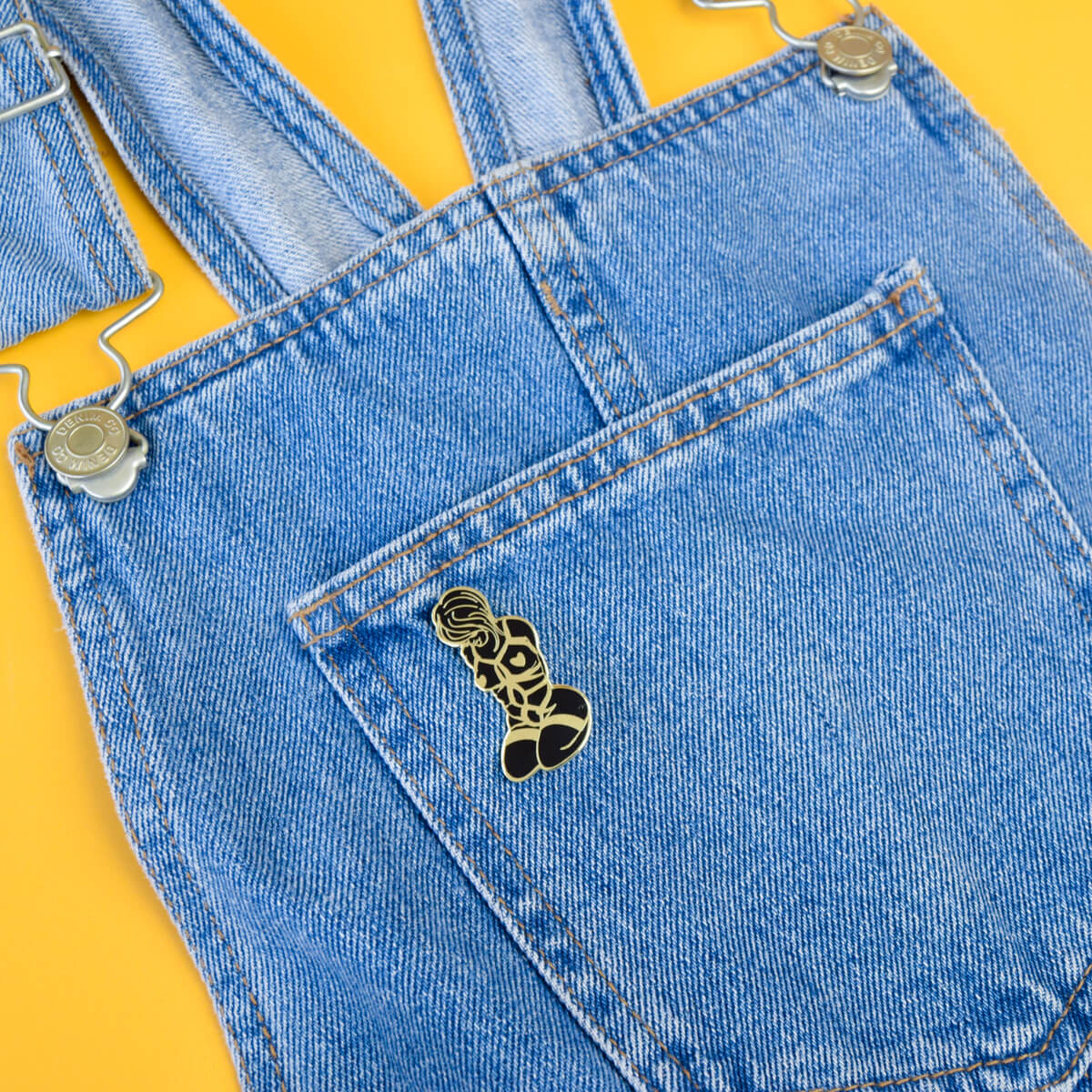 SHIBARI GOLD ENAMEL PIN - PACK OF 5 - Extreme Largeness Wholesale