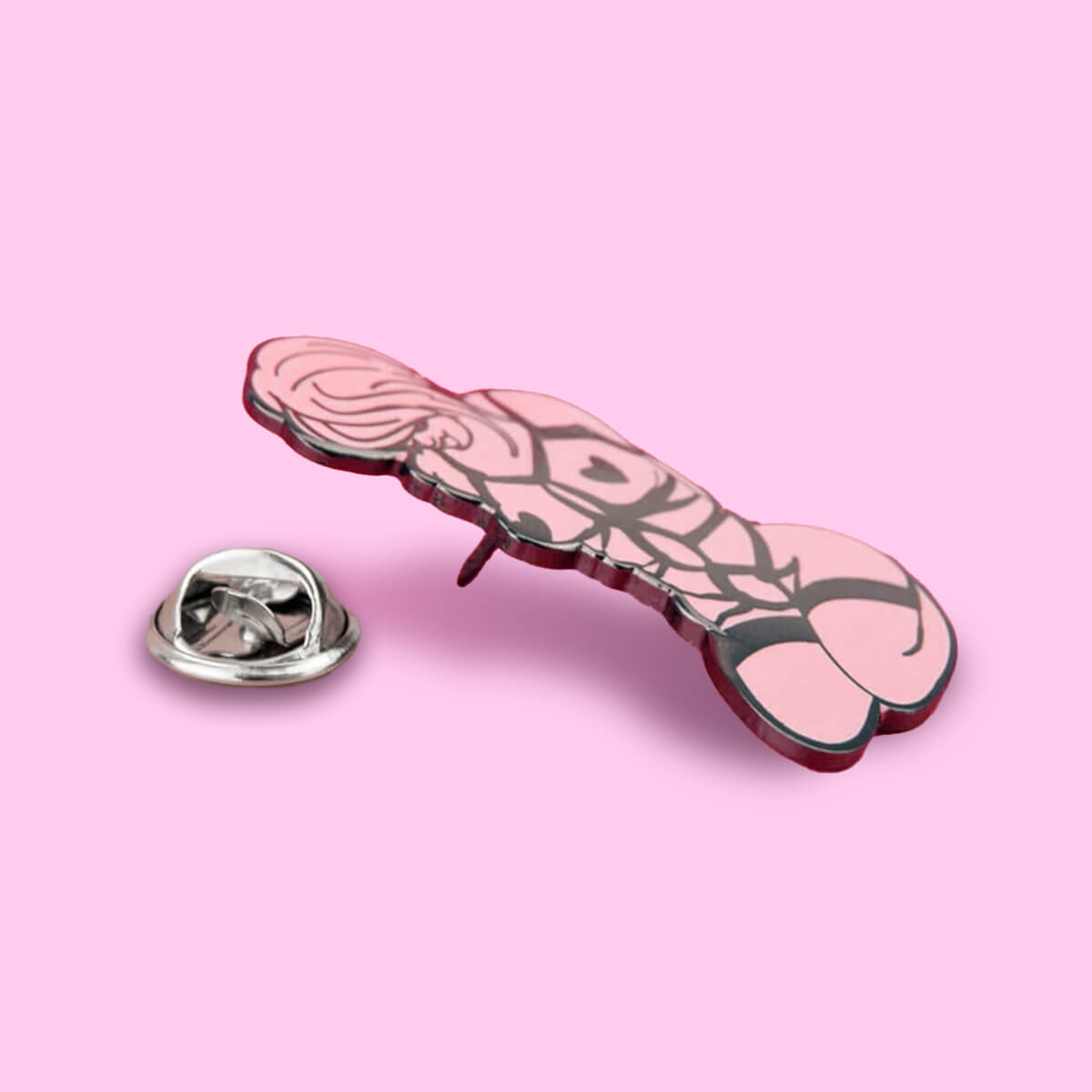 SHIBARI PINK ENAMEL PIN - PACK OF 5 - Extreme Largeness Wholesale