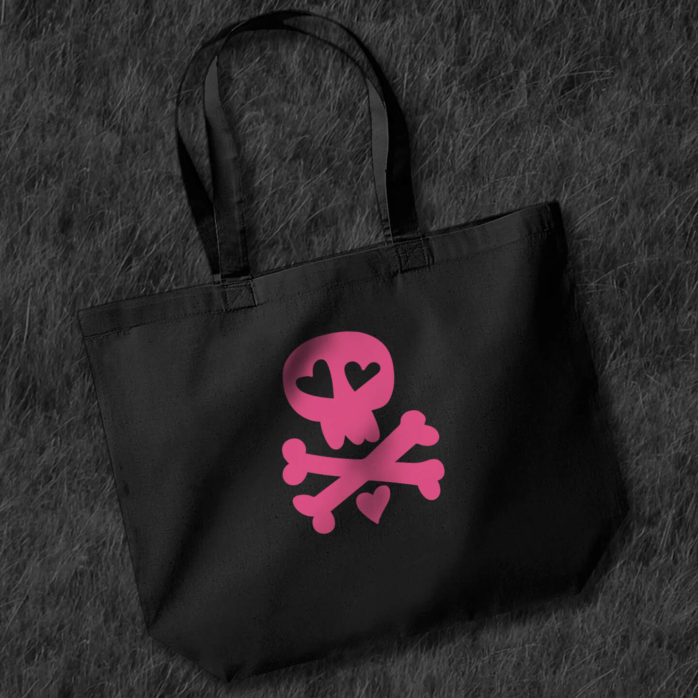 Cute Skull X-Large Black Tote Bag • Extreme Largeness Wholesale