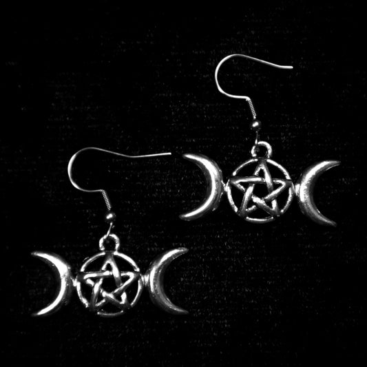PENTAGRAM & MOONS EARRINGS - PACK OF 5 - Extreme Largeness Wholesale