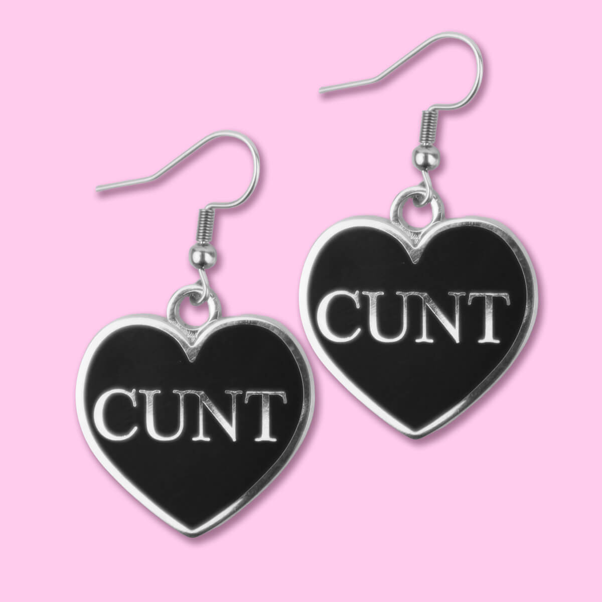 Cunt Black Heart Earrings • Extreme Largeness Wholesale