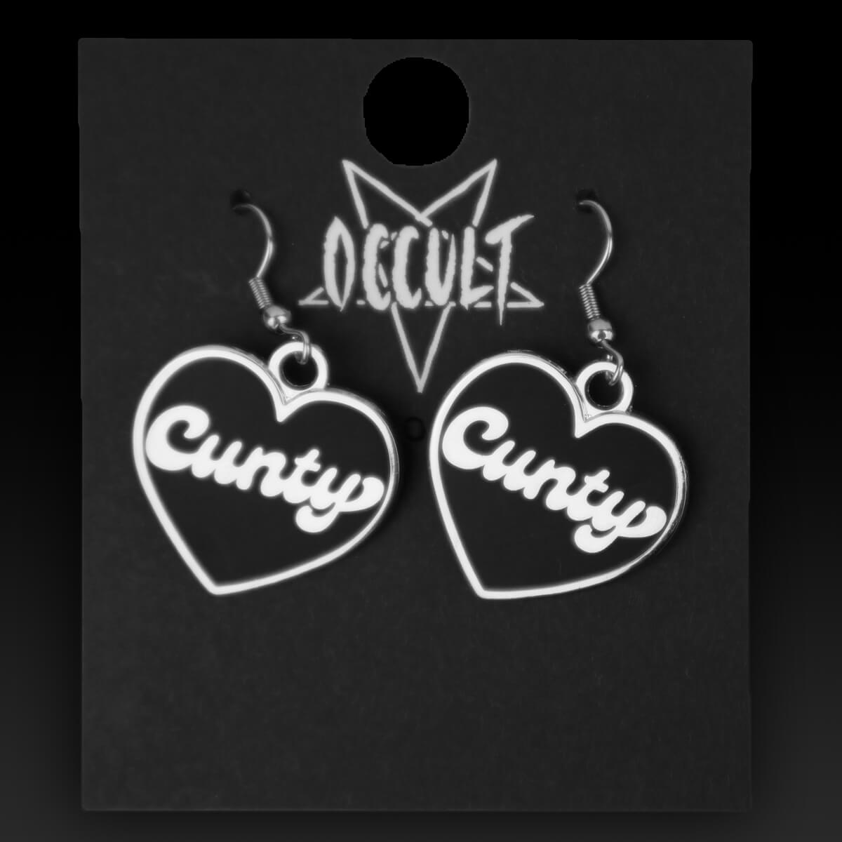 Cunty Black Heart Earrings • Extreme Largeness Wholesale