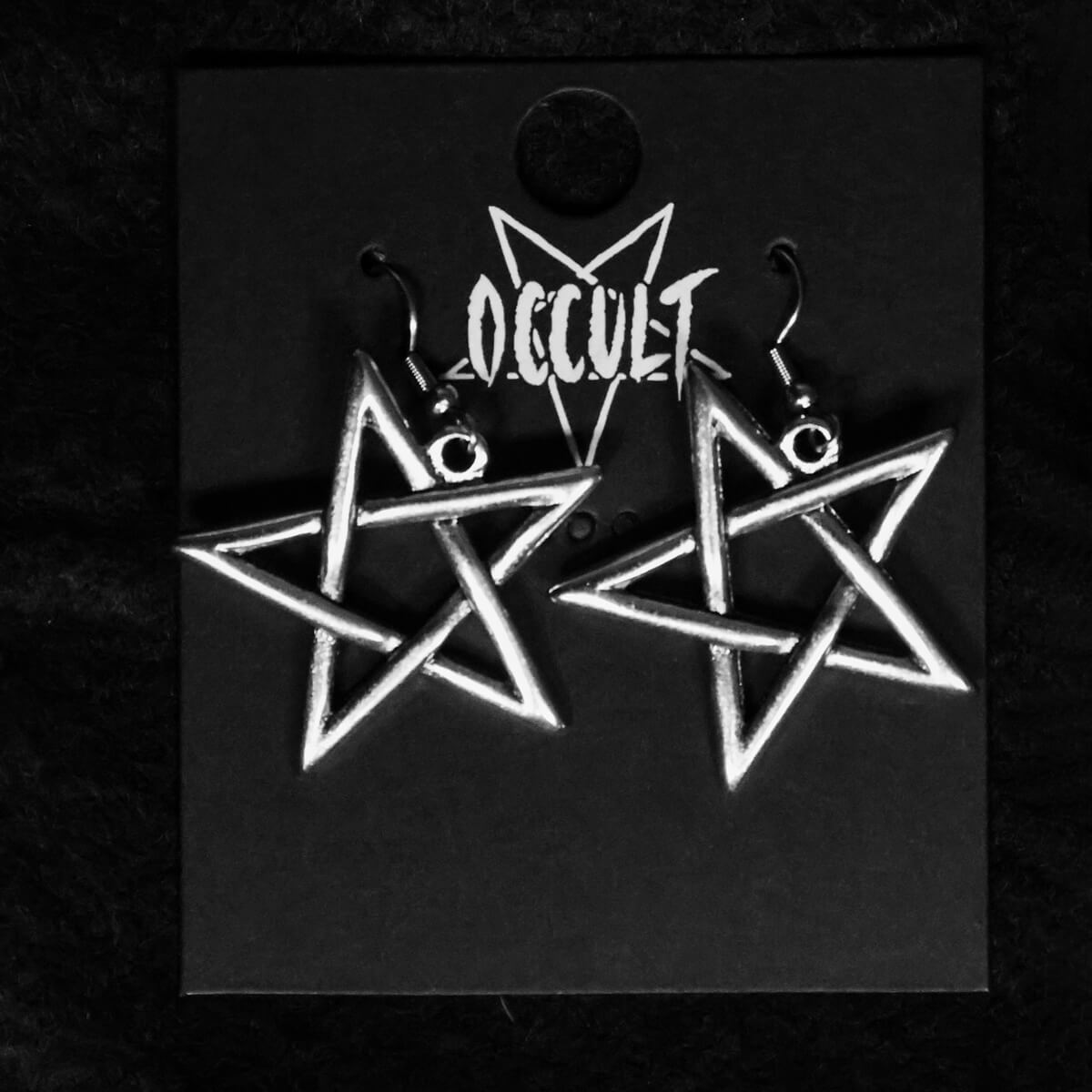 LARGE INVERTED PENTAGRAM EARRINGS - PACK OF 5 - Extreme Largeness Wholesale
