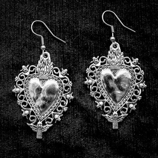 SACRED HEART EARRINGS - PACK OF 5 - Extreme Largeness Wholesale