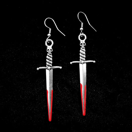 BLOODY DAGGER EARRINGS - PACK OF 5 - Extreme Largeness Wholesale