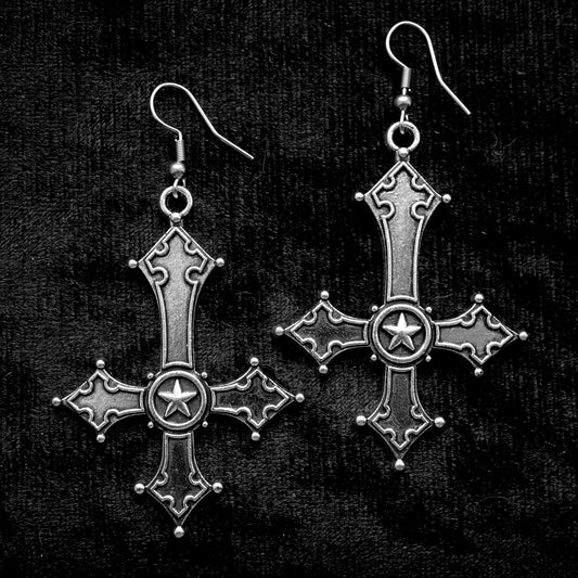 INVERTED CROSS EARRINGS - PACK OF 5 - Extreme Largeness Wholesale