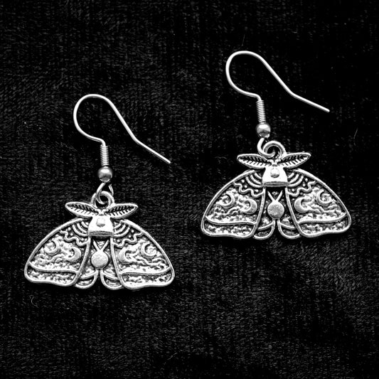 MOON PHASE MOTH EARRINGS - PACK OF 5 - Extreme Largeness Wholesale