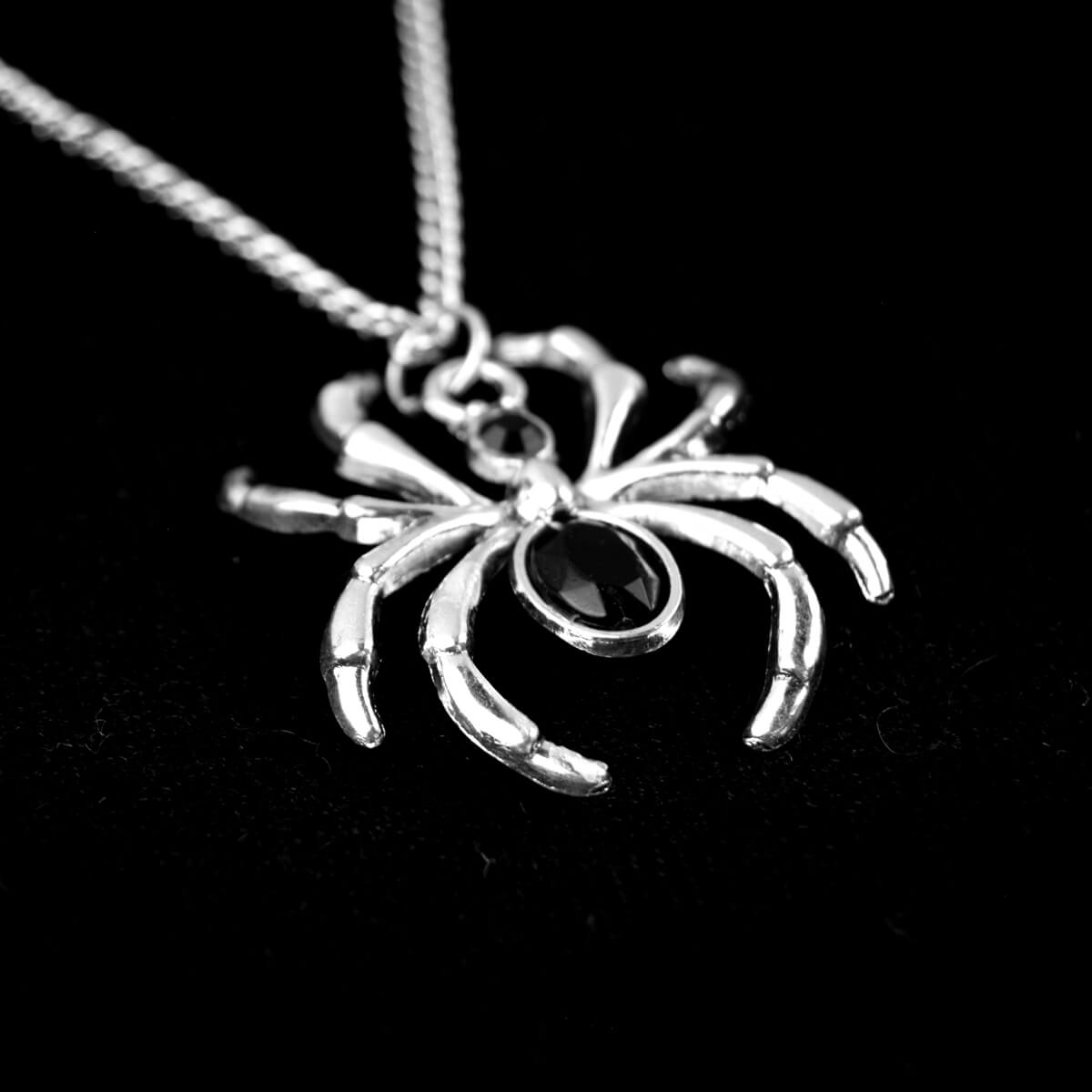 BLACK GEM SPIDER NECKLACE - PACK OF 5 - Extreme Largeness Wholesale