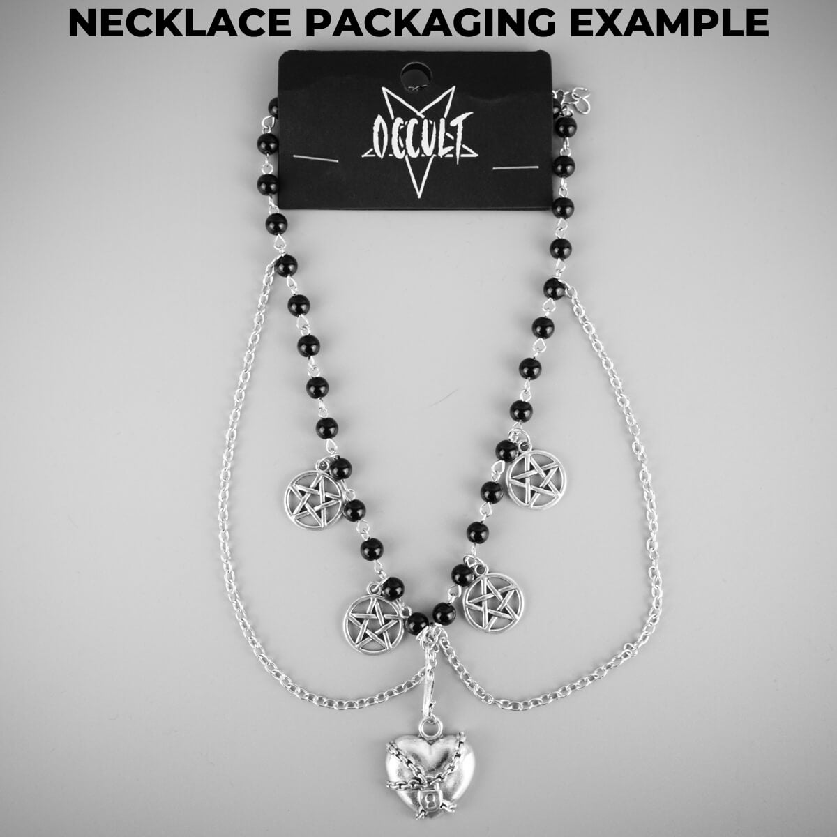 SACRED HEART SILVER NECKLACE - PACK OF 5 - Extreme Largeness Wholesale