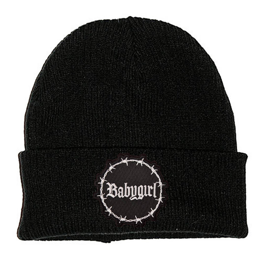 BABYGIRL PATCH BLACK BEANIE - PACK OF 3 - Extreme Largeness Wholesale