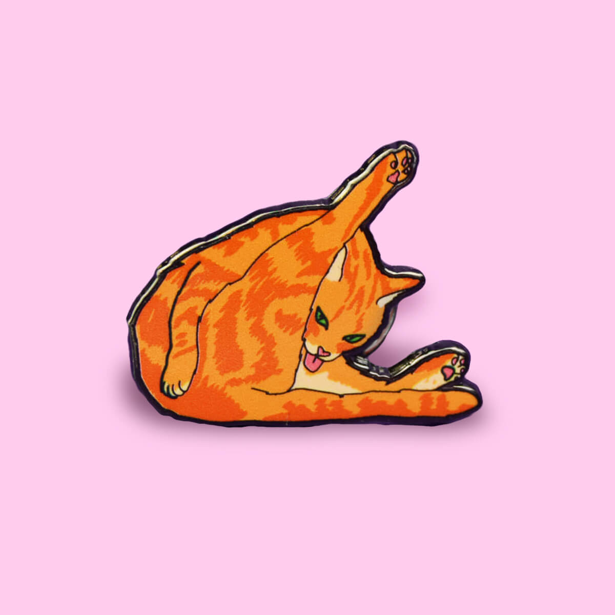 CAT LICKING BUTT ENAMEL PIN - PACK OF 5 - Extreme Largeness Wholesale