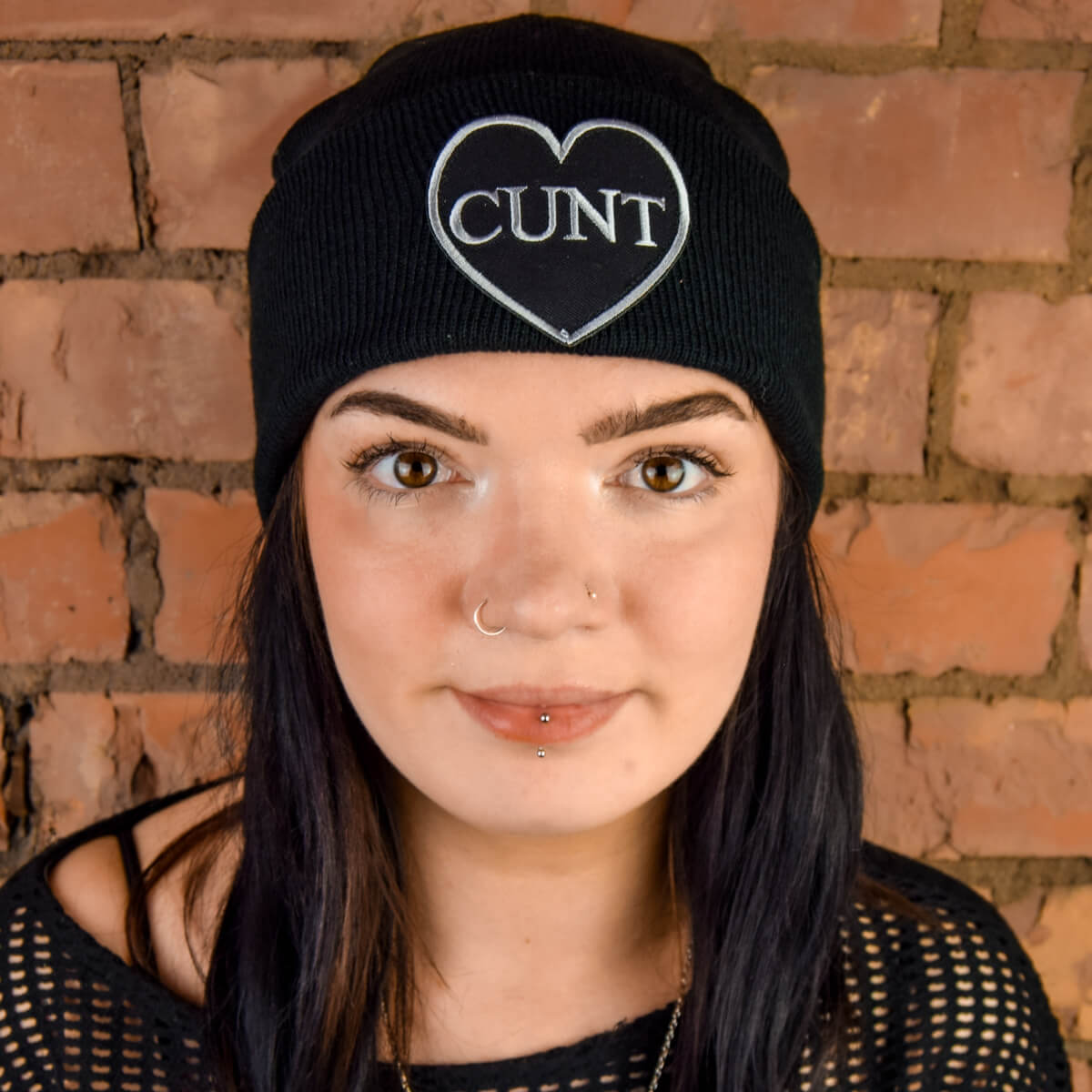 CUNT BLACK HEART BLACK BEANIE - PACK OF 3 - Extreme Largeness Wholesale