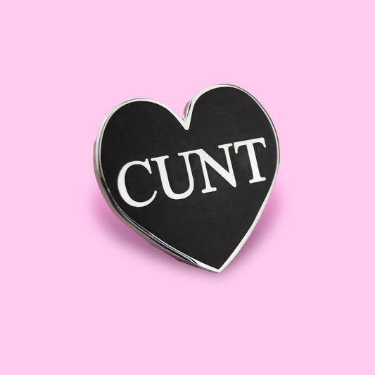 CUNT BLACK HEART ENAMEL PIN - PACK OF 5 - Extreme Largeness Wholesale