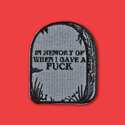 IN MEMORY OF WHEN I GAVE A FUCK PATCH - PACK OF 6 - Extreme Largeness Wholesale
