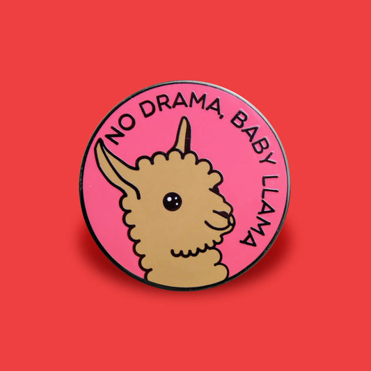 NO DRAMA, BABY LLAMA ENAMEL PIN - PACK OF 5 - Extreme Largeness Wholesale