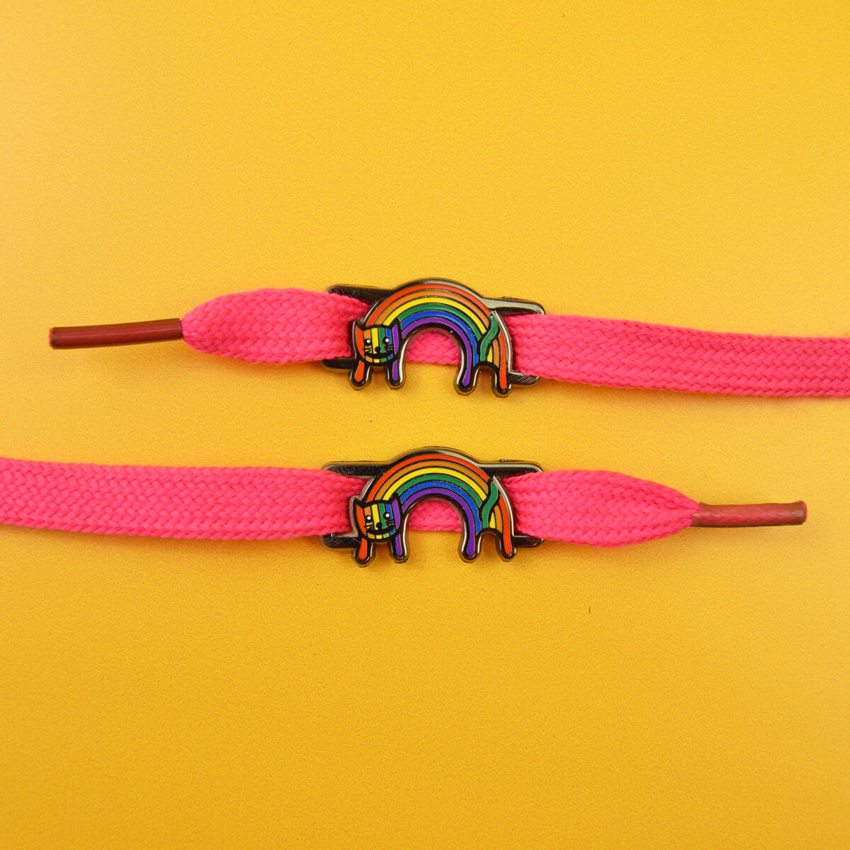 RAINBOW CAT SHOELACE TAGS - PACK OF 5