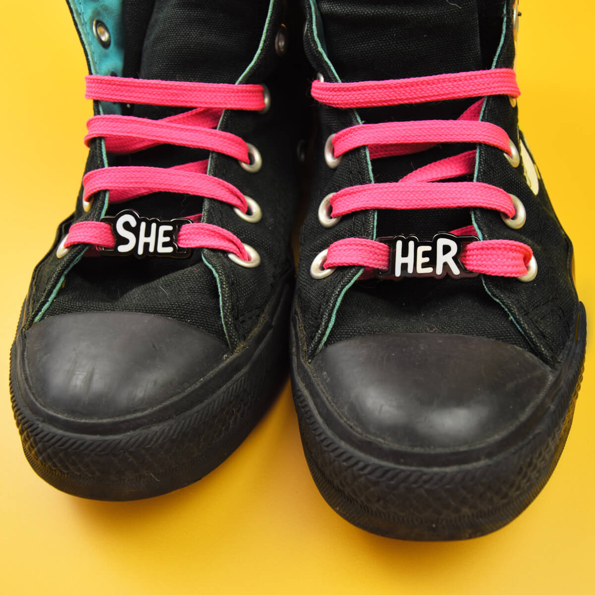 SHE/ HER SHOELACE TAGS - PACK OF 5