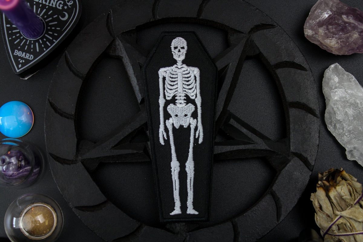 SKELETON COFFIN PATCH - PACK OF 6 - Extreme Largeness Wholesale