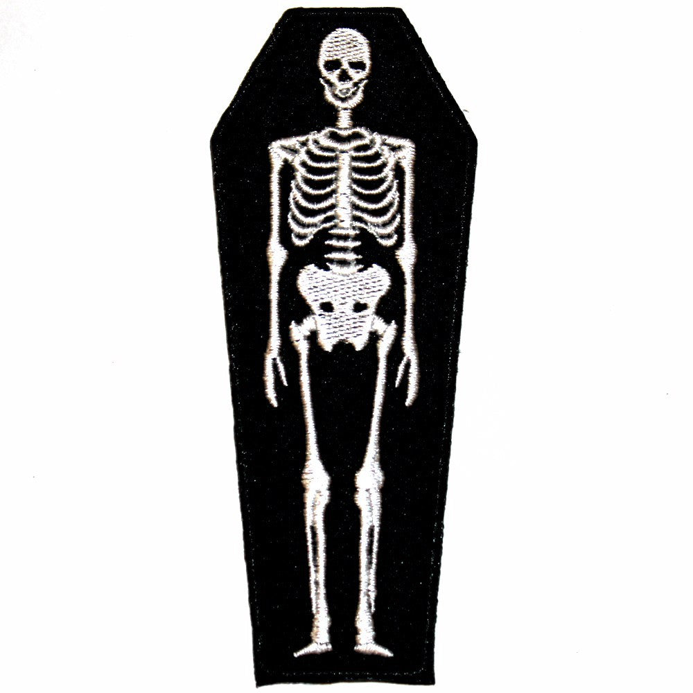 SKELETON COFFIN PATCH - PACK OF 6 - Extreme Largeness Wholesale