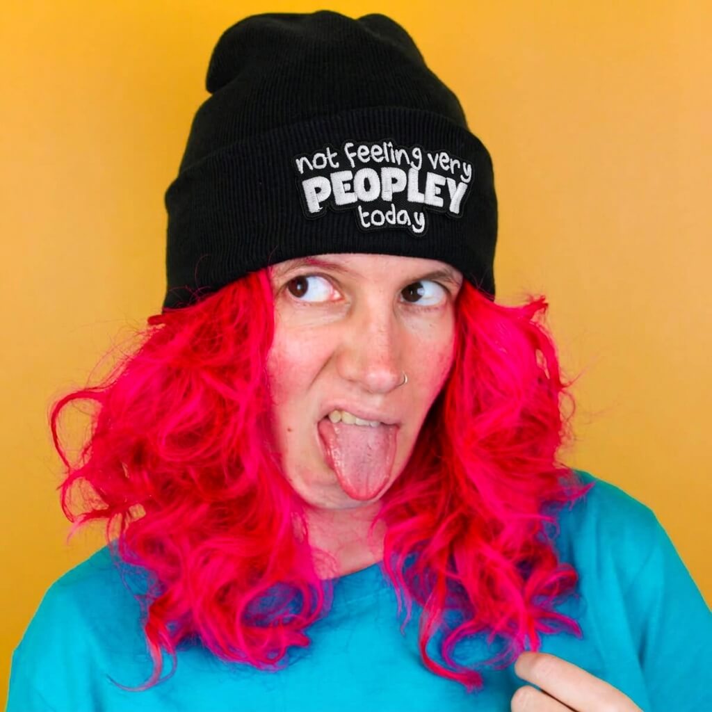 Not Feeling Very Peopley Today Patch Beanie | Extreme Largeness Wholesale