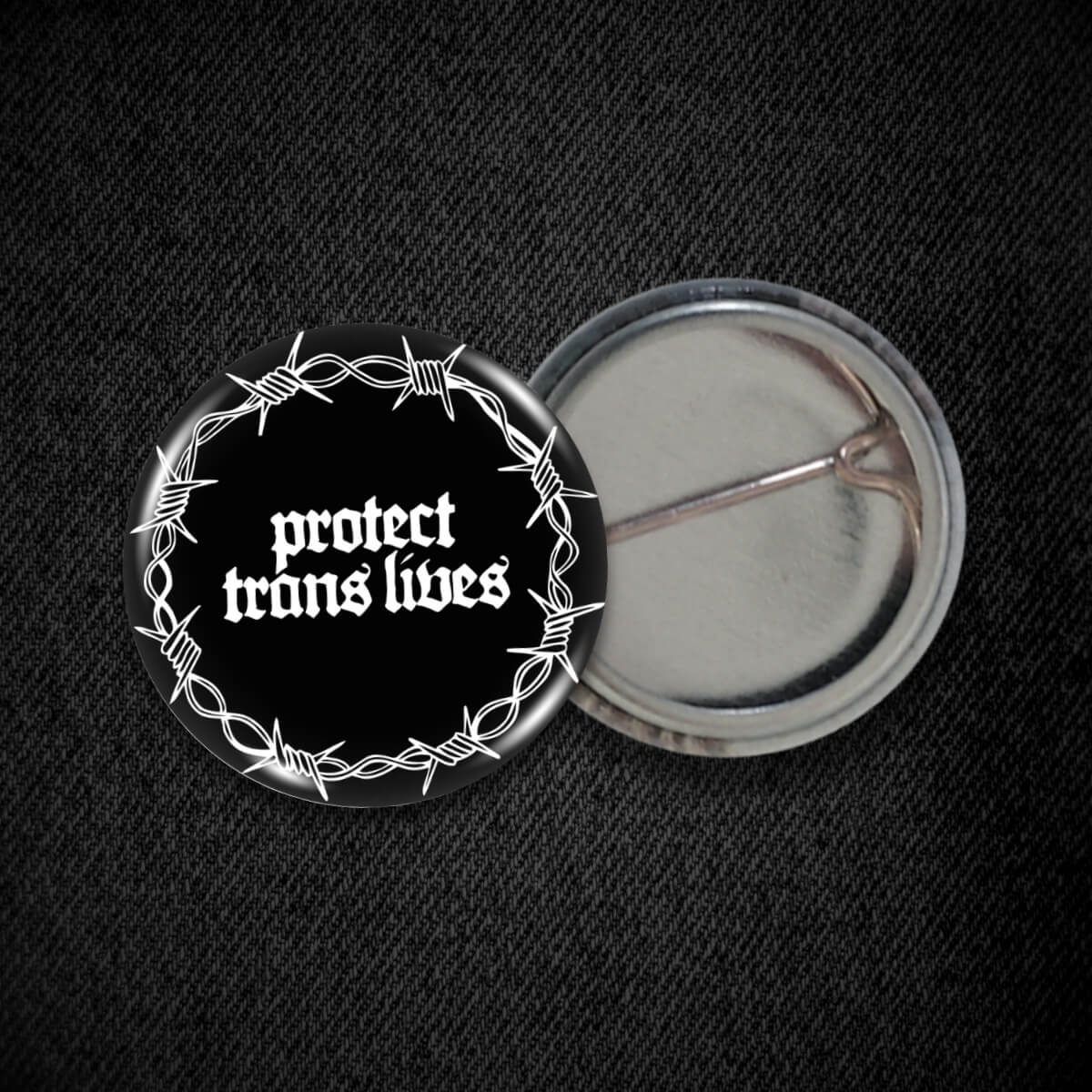 Protect Trans Lives Gothic Badge • Extreme Largeness Wholesale