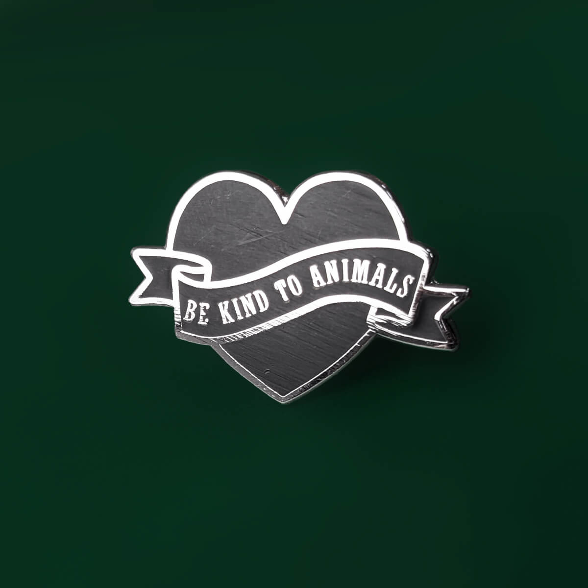 BE KIND TO ANIMALS BLACK ENAMEL PIN - PACK OF 5