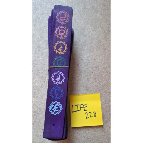 LIFE228 COLOUR WOOD HOLDER CHAKRA PRINT