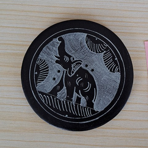 LIFE358C ELEPHANT BLACK SOAP STONE