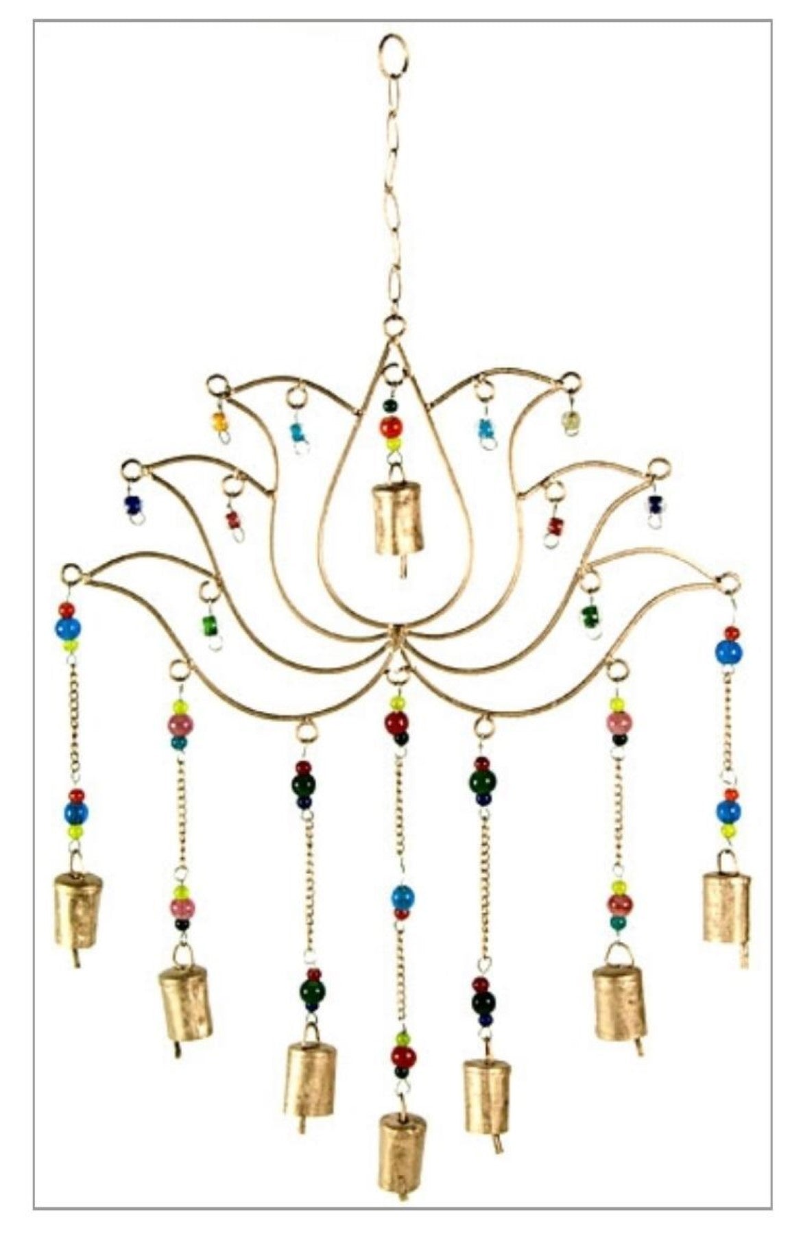 LIFE625 Lotus Flower Beads Bells Windchime