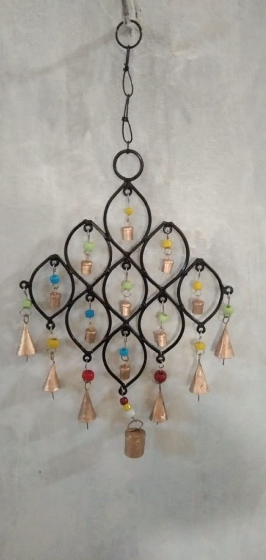 LIFE642 Sm Square Beads and Bells Hanging