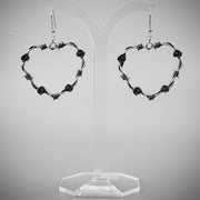 Large Barbed Wire Heart With Roses Earrings | Extreme Largeness Wholesale