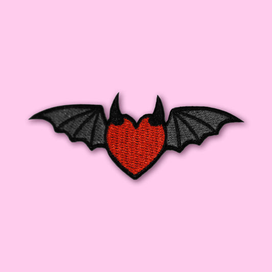 DEVIL HEART WITH WINGS PATCH - PACK OF 6
