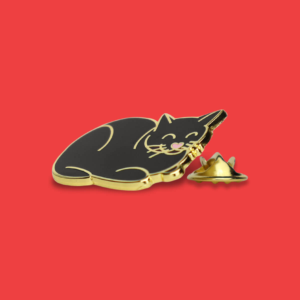 Cat Loaf Black Enamel Pin • Extreme Largeness Wholesale