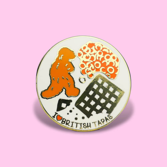 I Heart British Tapas Enamel Pin • Extreme Largeness Wholesale