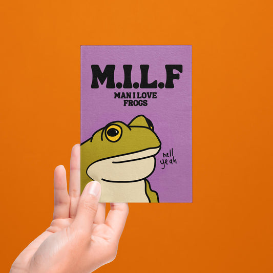 MILF MAN I LOVE FROGS POSTCARD - PACK OF 5