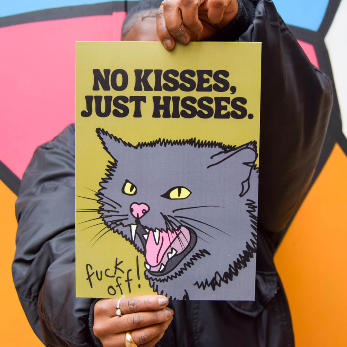 NO KISSES, JUST HISSES A4 PRINT - PACK OF 3