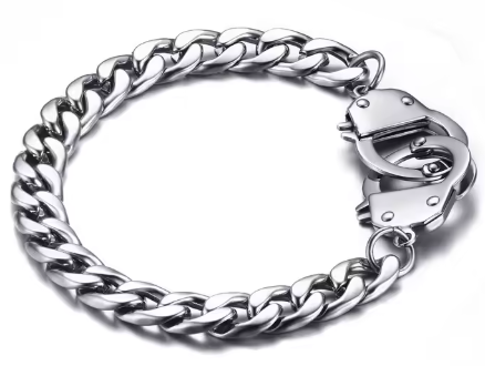 LBRC84 Hand Cuff Steel Bracelet