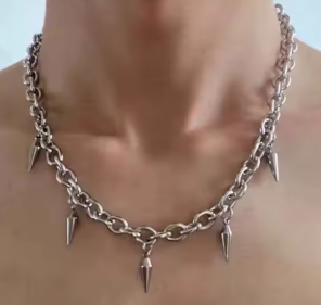 LNK603 Silver Spike Chain